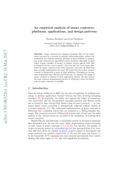 An empirical analysis of smart contracts: platforms, applications, and
  design patterns