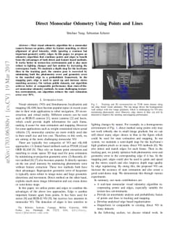Direct Monocular Odometry Using Points and Lines