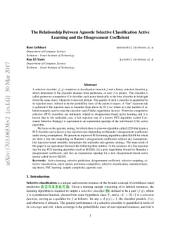 The Relationship Between Agnostic Selective Classification Active
  Learning and the Disagreement Coefficient