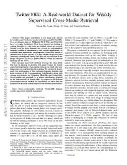 Twitter100k: A Real-world Dataset for Weakly Supervised Cross-Media
  Retrieval