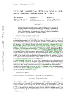 Efficient variational Bayesian neural network ensembles for outlier
  detection