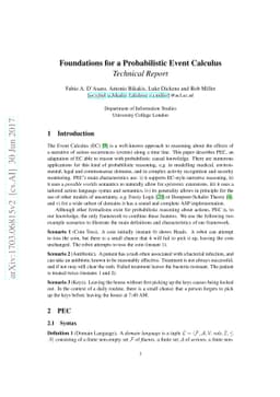 Foundations for a Probabilistic Event Calculus