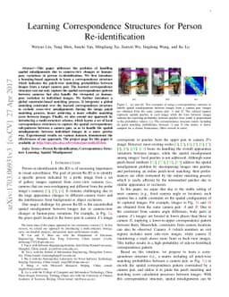 Learning Correspondence Structures for Person Re-identification