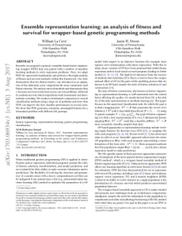 Ensemble representation learning: an analysis of fitness and survival
  for wrapper-based genetic programming methods