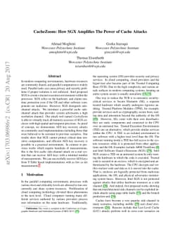 CacheZoom: How SGX Amplifies The Power of Cache Attacks