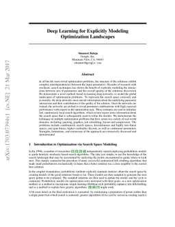 Deep Learning for Explicitly Modeling Optimization Landscapes