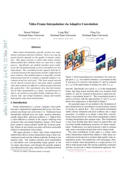 Video Frame Interpolation via Adaptive Convolution