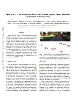Deep MANTA: A Coarse-to-fine Many-Task Network for joint 2D and 3D
  vehicle analysis from monocular image