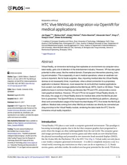 HTC Vive MeVisLab integration via OpenVR for medical applications