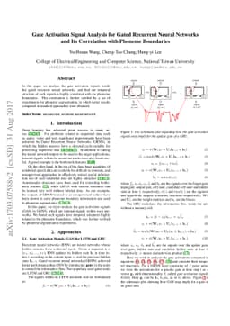 Gate Activation Signal Analysis for Gated Recurrent Neural Networks and
  Its Correlation with Phoneme Boundaries