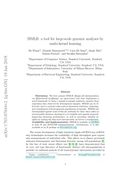 SIMLR: A Tool for Large-Scale Genomic Analyses by Multi-Kernel Learning