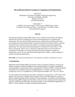 Diversification-Based Learning in Computing and Optimization