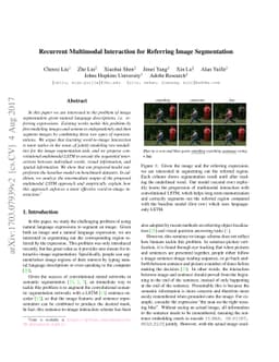 Recurrent Multimodal Interaction for Referring Image Segmentation