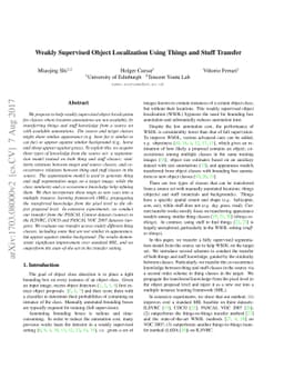 Weakly Supervised Object Localization Using Things and Stuff Transfer