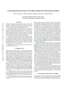 A network of deep neural networks for distant speech recognition