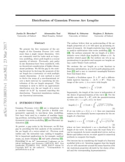 Distribution of Gaussian Process Arc Lengths