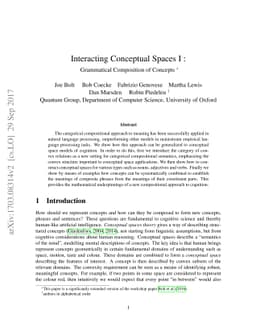Interacting Conceptual Spaces I : Grammatical Composition of Concepts
