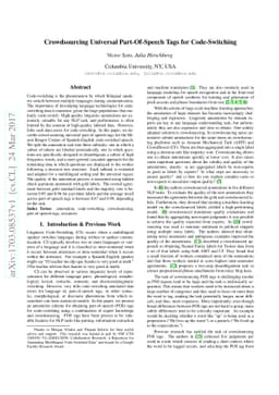 Crowdsourcing Universal Part-Of-Speech Tags for Code-Switching