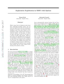 Exploration--Exploitation in MDPs with Options