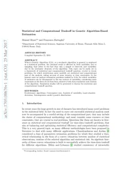 Statistical and Computational Tradeoff in Genetic Algorithm-Based
  Estimation