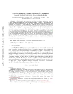 Uncertainty quantification in graph-based classification of high
  dimensional data