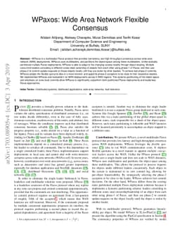 WPaxos: Wide Area Network Flexible Consensus