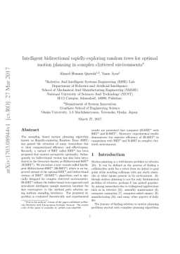 Intelligent bidirectional rapidly-exploring random trees for optimal
  motion planning in complex cluttered environments
