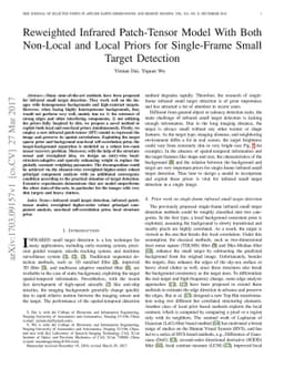 Reweighted Infrared Patch-Tensor Model With Both Non-Local and Local
  Priors for Single-Frame Small Target Detection