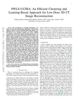 PWLS-ULTRA: An Efficient Clustering and Learning-Based Approach for
  Low-Dose 3D CT Image Reconstruction