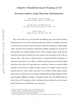 Adaptive Simulation-based Training of AI Decision-makers using Bayesian
  Optimization