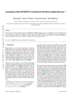 An analysis of the SPARSEVA estimate for the finite sample data case