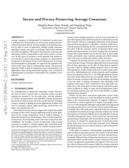 Secure and Privacy-Preserving Average Consensus