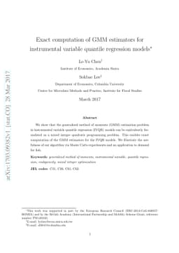Exact computation of GMM estimators for instrumental variable quantile
  regression models