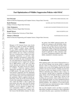 Fast Optimization of Wildfire Suppression Policies with SMAC