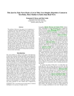 This Just In: Fake News Packs a Lot in Title, Uses Simpler, Repetitive
  Content in Text Body, More Similar to Satire than Real News