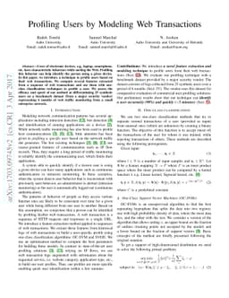 Profiling Users by Modeling Web Transactions