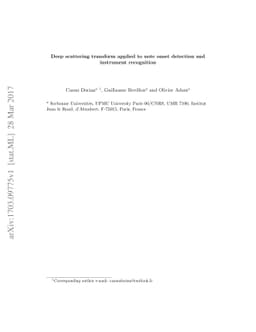 Deep scattering transform applied to note onset detection and instrument
  recognition