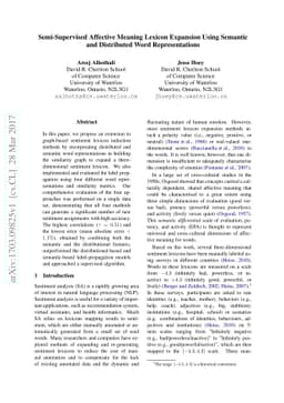 Semi-Supervised Affective Meaning Lexicon Expansion Using Semantic and
  Distributed Word Representations