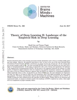 Theory II: Landscape of the Empirical Risk in Deep Learning