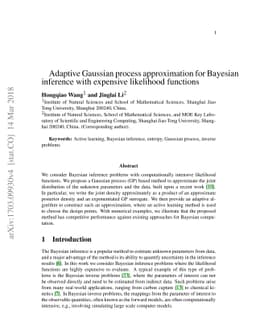 Adaptive Gaussian process approximation for Bayesian inference with
  expensive likelihood functions