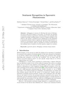 Sentiment Recognition in Egocentric Photostreams