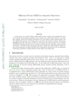 Efficient Private ERM for Smooth Objectives