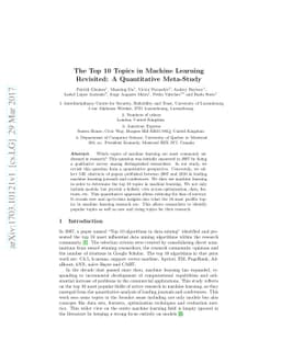The Top 10 Topics in Machine Learning Revisited: A Quantitative
  Meta-Study