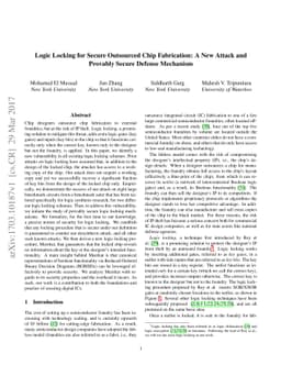 Logic Locking for Secure Outsourced Chip Fabrication: A New Attack and
  Provably Secure Defense Mechanism
