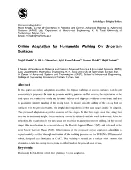 Online Adaptation for Humanoids Walking On Uncertain Surfaces