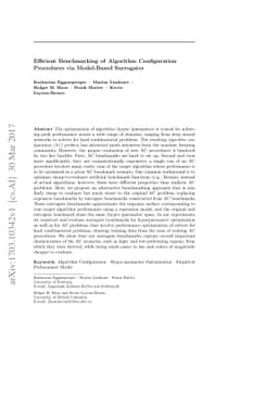 Efficient Benchmarking of Algorithm Configuration Procedures via
  Model-Based Surrogates