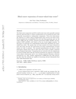 Blind source separation of tensor-valued time series