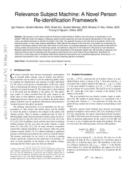 Relevance Subject Machine: A Novel Person Re-identification Framework