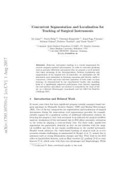 Concurrent Segmentation and Localization for Tracking of Surgical
  Instruments