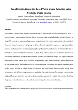 Deep Domain Adaptation Based Video Smoke Detection using Synthetic Smoke
  Images